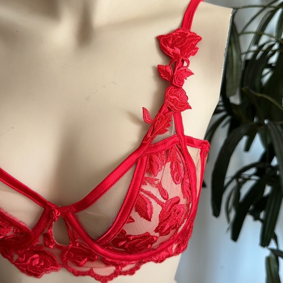 For Love & Lemons Floral Mesh Bra - Picture 2 of 7
